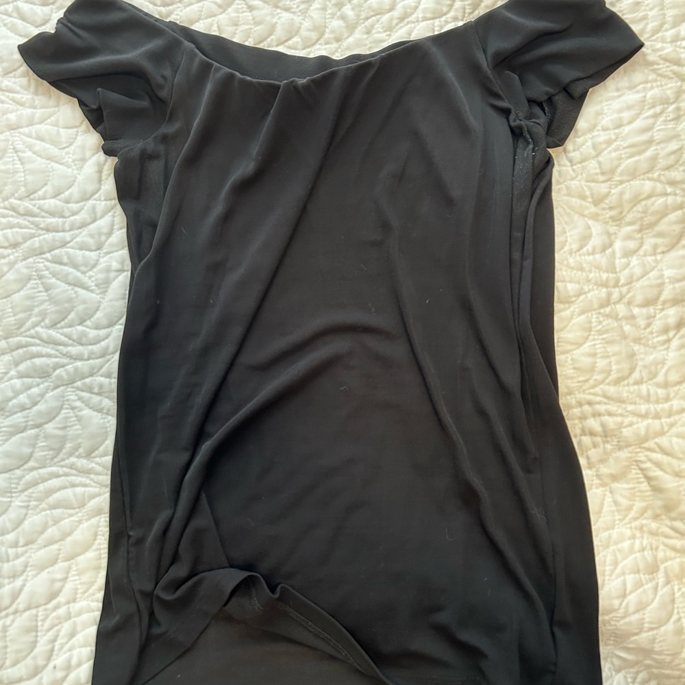 Massimo Dutti black off shoulder stretch blouse size S